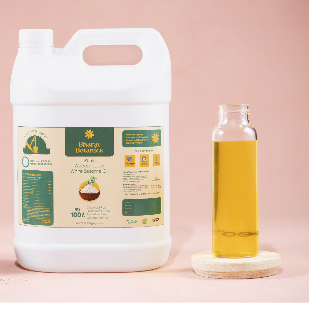Authentic Cold/Wood Pressed White Sesame Oil - 5L image