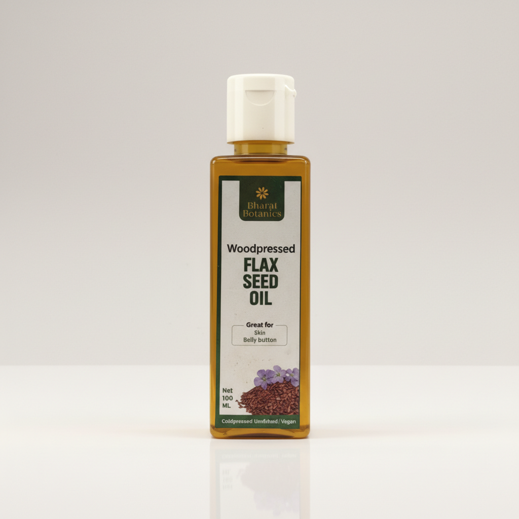 Premium Cold Pressed Flax Seed Oil by Bharat Botanics