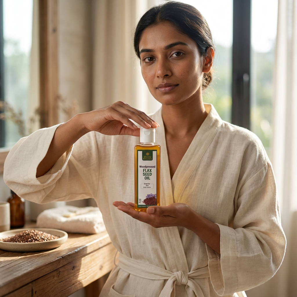 Cold Pressed Flax Seed Oil Rich in Omega 3