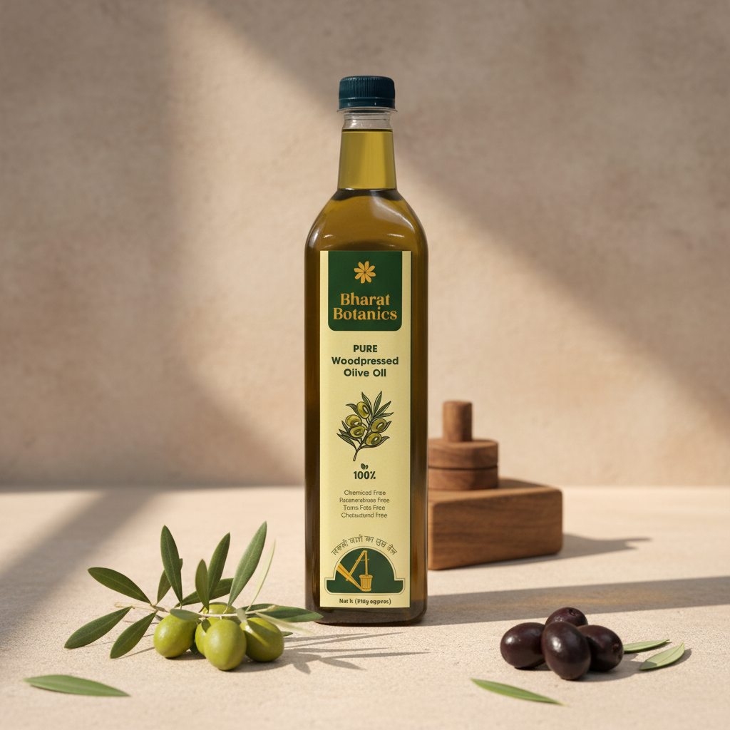 Premium Olive Oil Product by Bharat Botanics